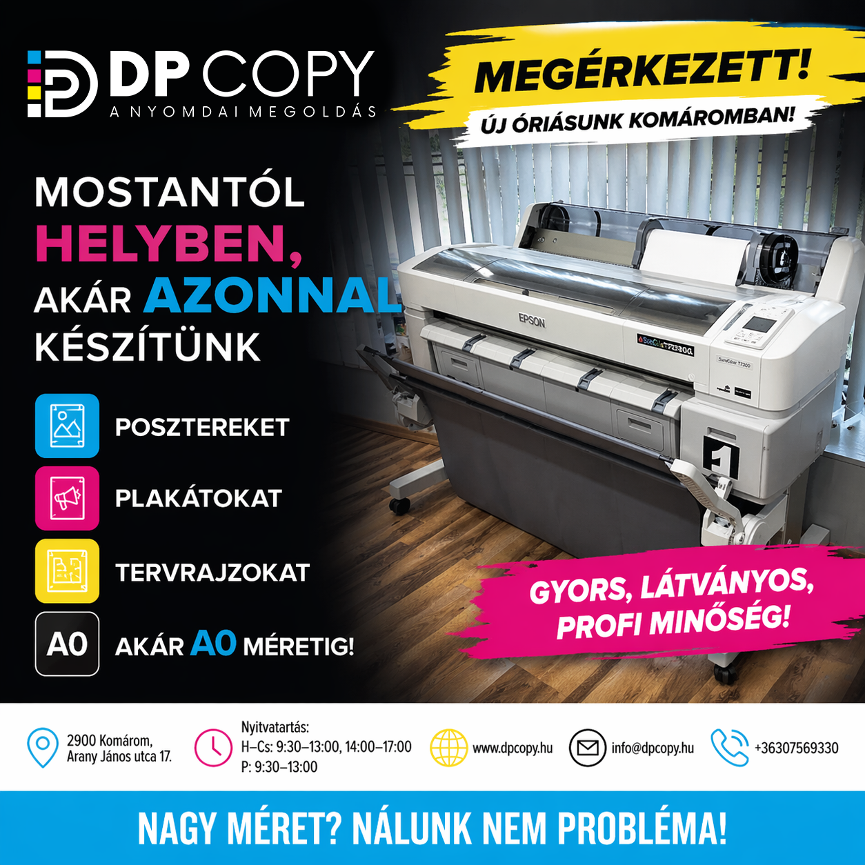 Tervrajz nyomtatás Komárom | A1, A0 plotter
